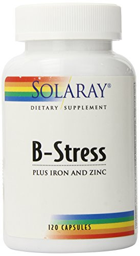 Solaray BStress Plus Iron and Zinc Supplement  120 Count