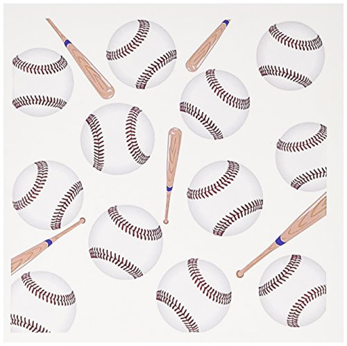 3dRose Image of Baseballs and Bats Toss Pattern Greeting Cards Set of 12 gc1802952