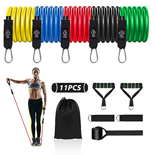 NA Resistance Bands Set for Man Fitness Bands Resistance Tube Men 11PCS Exercise Bands with Handles Ankle Straps Door Anchor for Resistance Training Home Workouts Strength Bands Yoga NA Resistance Bands Set for Man Fitness Bands Resistance Tube Men 11PCS Exercise Bands with Handles Ankle Straps Door Anchor for Resistance Training Home Workouts Strength Bands Yoga