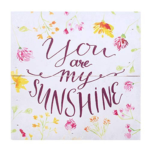 P  Graham Dunn You are My Sunshine Floral Multicolored 7 x 7 Pine Wood Boxed Pallet Plaque
