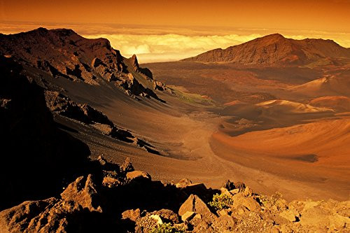 Posterazzi Hawaii Maui Golden Sunlight Over Haleakala Crater National Park Poster Print (17 x 11)