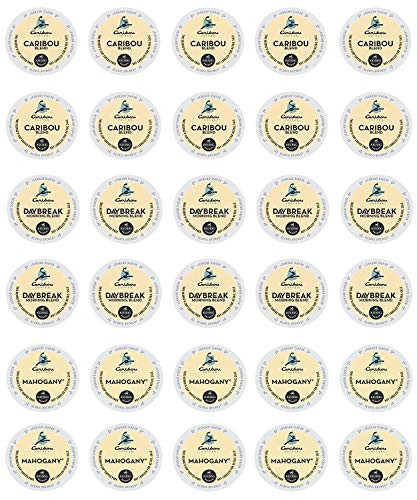 Caribou Coffee  Caribou Blend Mahogany  Daybreak Morning Blend Kcup Sampler Pack for Keurig 2 0  30 Count / 3 Varieties