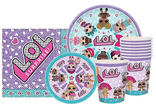 Amscan LOL Party Supplies Surprise Party Bundle for 8 Guests Multicolored One Size