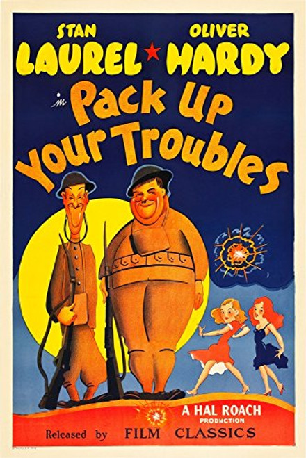 Posterazzi Pack Up Your Troubles from Left: Stan Laurel Oliver Hardy On 1940S Art 1932. Movie Masterprint Poster Print (11 x 17)