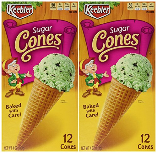 Keebler 12Count SUGAR CONES 4oz 2 Pack