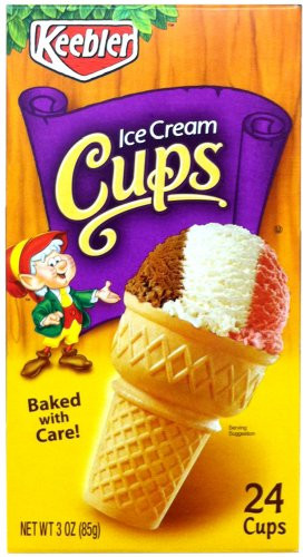 Keebler 24Count ICE CREAM CUPS 3oz 3 Pack