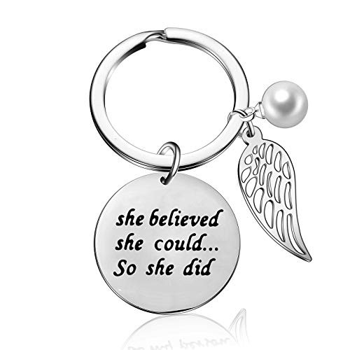 Inspirational Gifts for Women Family Best Friends Keychain She Believed She Could So She Did Wing Pendant Key Chain Keyring Charm Jewelry Style1 Inspirational Gifts for Women Family Best Friends Keychain She Believed She Could So She Did Wing Pendant Key Chain Keyring Charm Jewelry Style1