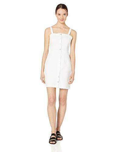 Volcom Junior s Women s Vol Stone Button Up Denim Dress Paint White 18
