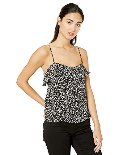 Volcom Junior s Women s Now Spaghetti Strap Cami Top Black Combo Small