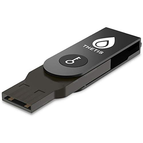 Thetis Security Key  U2F and FIDO2 USB A Two Factor Authenticator with Bluetooth MultiLayered Authentication Protection HOTP U2F Compatible Windows MacOS Gmail Linux  Black