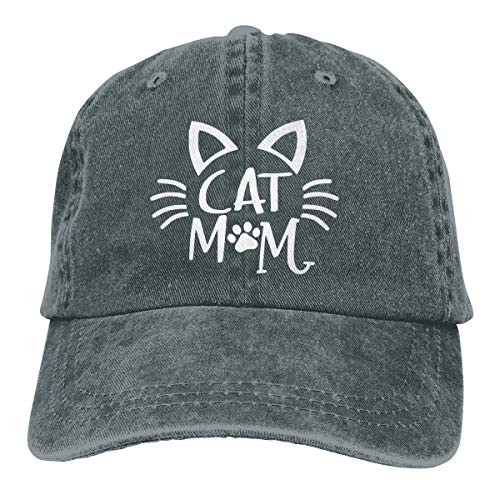 OASCUVER Cat Mom Baseball Cap Vintage Washed Distressed Women Dad Hats Funny Cat mom Deep Heather one Size