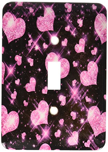 3dRose lsp_41085_1 Glitter Hearts Pink Single Toggle Switch