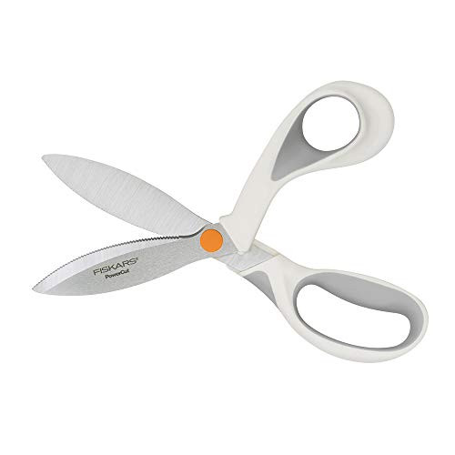 Fiskars Crafts 179800-1001 PowerCut Softgrip Shears, 8, White/Gray Scissors Grey