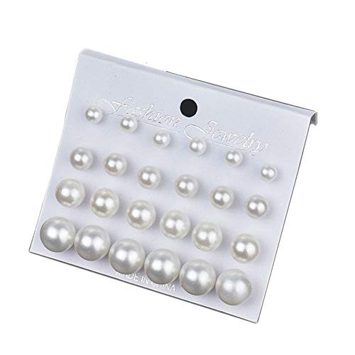 Pearl Earrings Studs for Women Girls White Pearl CZ Earrings Bridal Simulated Pearl Rhinestone Pearl Stud Earrings Jewelry Set for Wedding Birthday Christmas 12 Pairs Pearl Earrings Studs for Women Girls White Pearl CZ Earrings Bridal Simulated Pearl Rhinestone Pearl Stud Earrings Jewelry Set for Wedding Birthday Christmas 12 Pairs