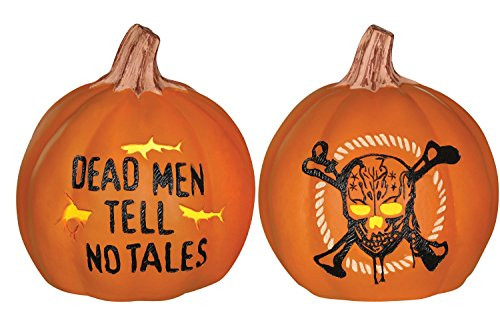 Disney Pirates of The Caribbean Light Up Pumpkin Set, Orange