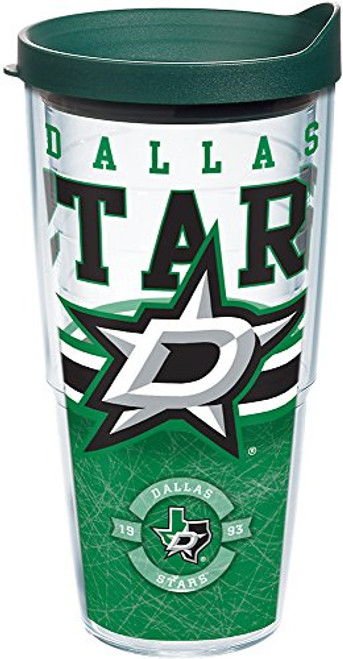 Tervis NHL Dallas Stars Core Tumbler with Wrap and Hunter Green Lid 24oz Clear Tervis NHL Dallas Stars Core Tumbler with Wrap and Hunter Green Lid 24oz Clear