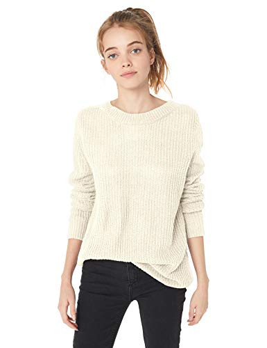 Jack by BB Dakota Junior s Know Thy Self Crew Neck Back Cutout Sweater Ivory Medium