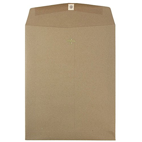 JAM PAPER 10 x 13 Catalog Premium Envelopes with Clasp Closure  Brown Kraft Paper Bag  50/Pack
