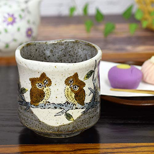 Japanese Yunomi Tea Cup Owl KUTANI YAKIware