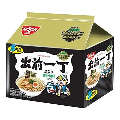 Nissin Demae Ramen Instant Noodle 3 5oz Tonkotsu Pork with Galic Oil 5 Packs