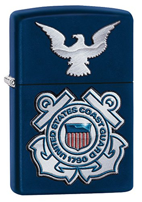 Zippo United States Coast Guard Logo Pocket Lighter, Navy Matte