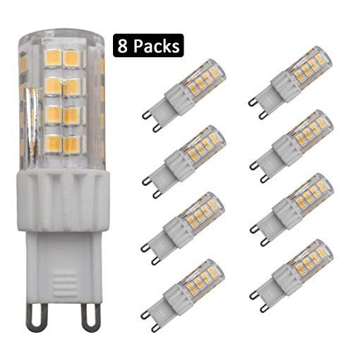 JCKing Pack of 8 5W G9 Energy Saving Bulb Lamp 51 SMD 2835 LEDs AC100130V Natural White 40004500K 450LM50W Halogen Bulbs Equivalent LED G9 Spotlight Lamp
