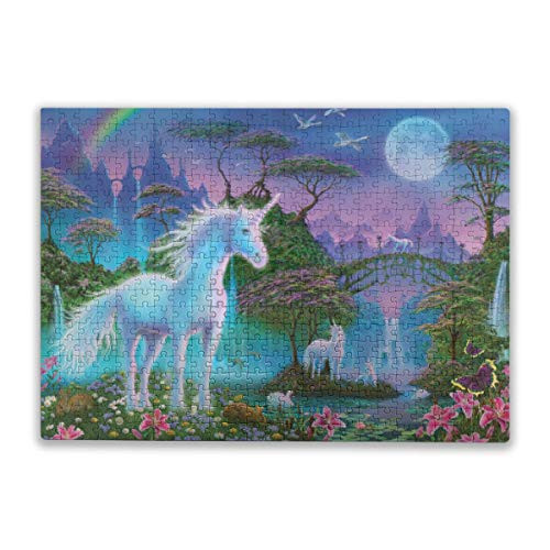 Jigsaw Puzzle for Adults Kids 500 Pieces  Unicorn Puzzles Intellectual Decompressing Fun Family Game Large Puzzle Game Toys Gift for Family and Friends