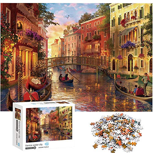 Jigsaw Puzzles 1000 Pieces for Adults Venice Water City Educational Fun Game Intellectual Decompressing Interesting Puzzle