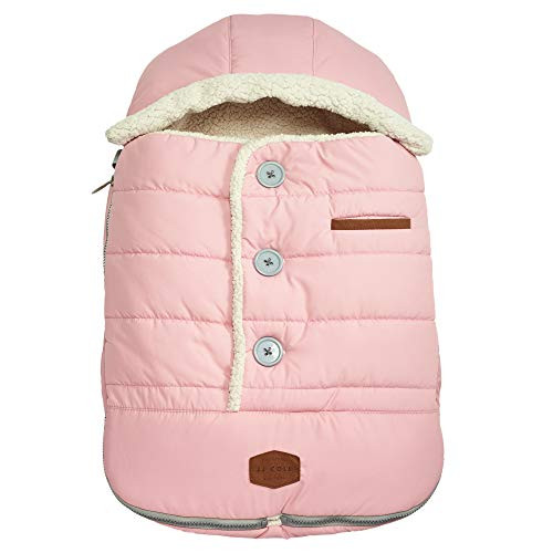 JJ Cole  Urban Bundleme Canopy Style Bunting Bag to Protect Baby from Cold and Winter Weather in Car Seats and Strollers Blush Pink Infant