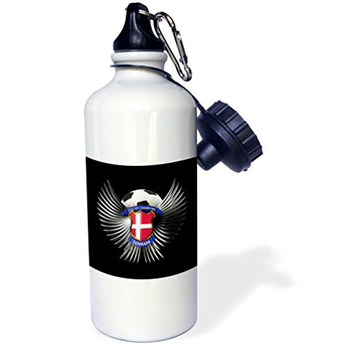 3dRose wb_159462_1 "Denmark soccer ball with crest team football Danish" Sports Water Bottle, 21 oz, White 3dRose wb_159462_1 "Denmark soccer ball with crest team football Danish" Sports Water Bottle, 21 oz, White