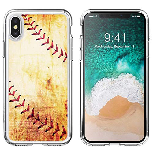 Baseball Case for iPhone Xs MaxJolook Slim TPU Protection Case with Baseball Design for iPhone Xs Max 20186 5  inch  Baseball Vintage Retro