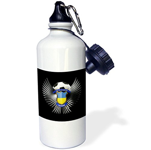 3dRose wb_159479_1 "Ukraine soccer ball with crest team football Ukrainian" Sports Water Bottle, 21 oz, White 3dRose wb_159479_1 "Ukraine soccer ball with crest team football Ukrainian" Sports Water Bottle, 21 oz, White