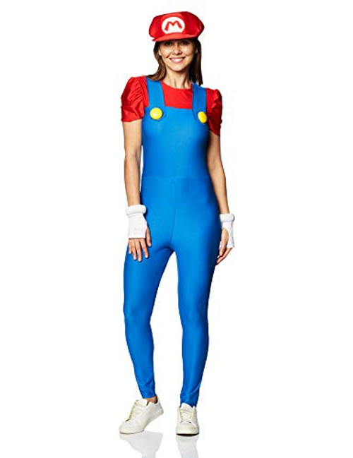 Disguise Women s Nintendo Super Mario Bros Mario Female Deluxe Costume Blue/Red Medium/810