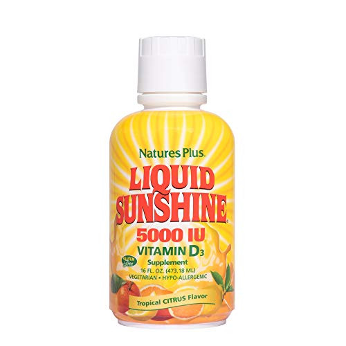 NaturesPlus Liquid Sunshine Vitamin D3 5000 IU 16 fl oz Delicious Tropical Citrus Flavor Bone Health Heart Health Immune System Support Supplement Gluten Free 32 Servings NaturesPlus Liquid Sunshine Vitamin D3 5000 IU 16 fl oz Delicious Tropical Citrus Flavor Bone Health Heart Health Immune System Support Supplement Gluten Free 32 Servings