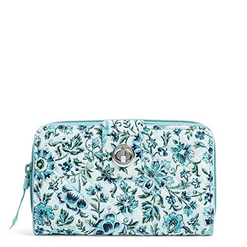 Vera Bradley Signature Cotton Turnlock Wallet with RFID Protection Cloud Vine