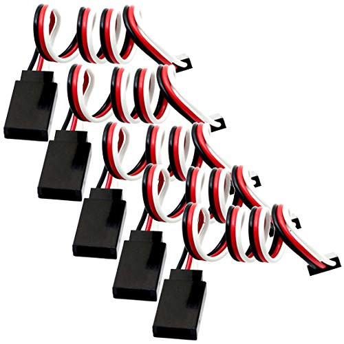 Kalevel 20cm 3 Pin Servo Extension Wire Cable Female to Male Extension Cord JR Servo Connectors RC Extension Plug for Servo Extension Connection Control Board Remote Control Parts 5 Pack