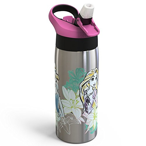 Disney Princess Zak Designs 20oz Stainless Steel Water Bottle Pink/Black