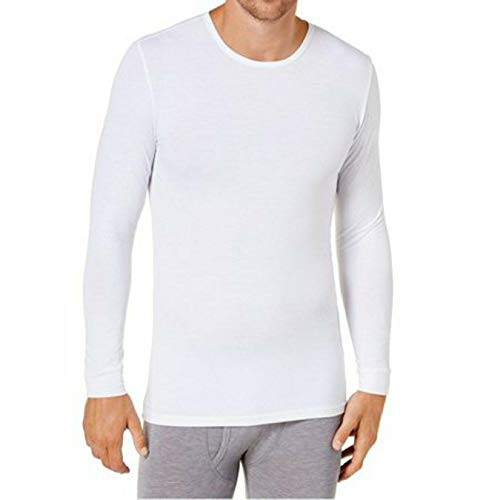 Mens Heat Plus Crew Neck Baselayer Top White Medium