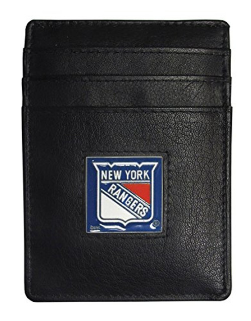 NHL Siskiyou Sports Mens New York Rangers Leather Money Clip/Cardholder One Size Black