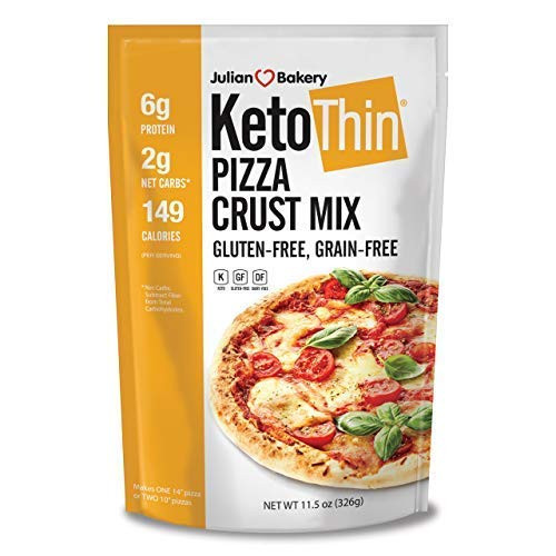 Julian Bakery Keto Thin Pizza Crust Mix  GlutenFree  GrainFree  Low Carb  Makes One 14  or Two 10  Pizzas  Single Pack