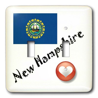 3dRose lsp_7197_2"I Love New Hampshire" Double Toggle Switch Multicolor
