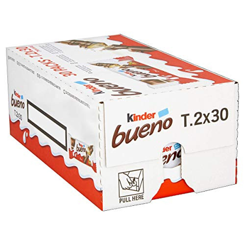 Ferrero Kinder Bueno Wafer Cookies 1 5 Ounce 43 g Pack of 30