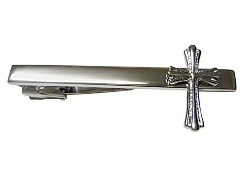 Kiola Designs Intricately Detailed Religious Cross Square Tie Clip