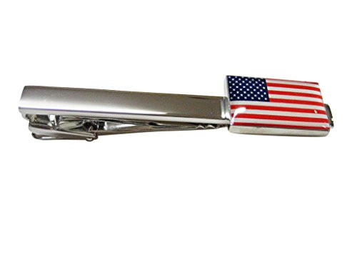 Kiola Designs USA American Flag Square Tie Clip