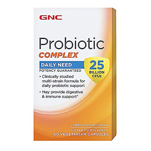 GNC Probiotic Complex with 25 Billion CFUs 60 Capsules Daily Probiotic Support GNC Probiotic Complex with 25 Billion CFUs 60 Capsules Daily Probiotic Support