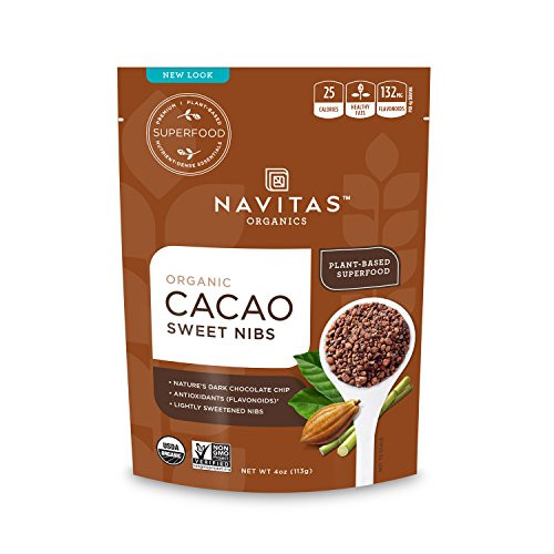 Navitas Organics Cacao Sweet Nibs 4 oz  Bag  Organic NonGMO GlutenFree