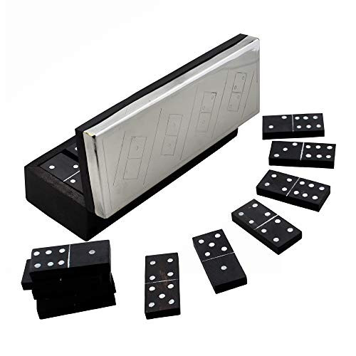 RoyaltyRoute 28 Piece Double Six Professional Dominoes - Handcrafted Domino Tiles Set - Classic Numbers Game with Wooden Carrying/Storage Case - Christmas Gifts RoyaltyRoute 28 Piece Double Six Professional Dominoes - Handcrafted Domino Tiles Set - Classic Numbers Game with Wooden Carrying/Storage Case - Christmas Gifts