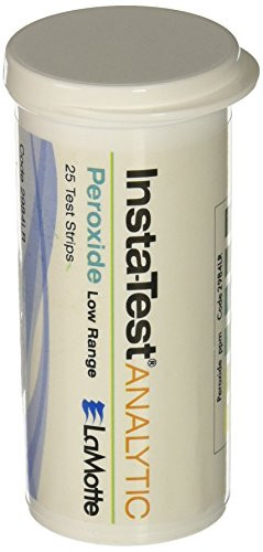 LaMotte 2984LR InstaTest Hydrogen Peroxide Single Factor Test Strip 0 ppm50 ppm Range Vial of 25 Strips