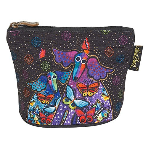 Laurel Burch Dog Cotton Canvas Cosmetic Bag Mythical Dogs