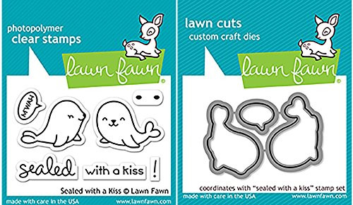 Lawn Fawn Sealed with a Kiss Clear Stamps and Dies Bundle LF1290 LF1291 Set of 2 Items Lawn Fawn Sealed with a Kiss Clear Stamps and Dies Bundle LF1290 LF1291 Set of 2 Items